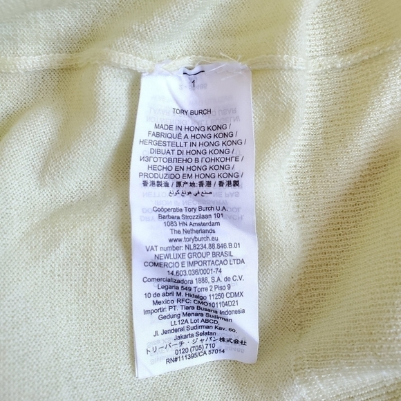 New Tory Burch 100% Cashmere Logo Button Pullover Sweater Size XS - Picture 6 of 8